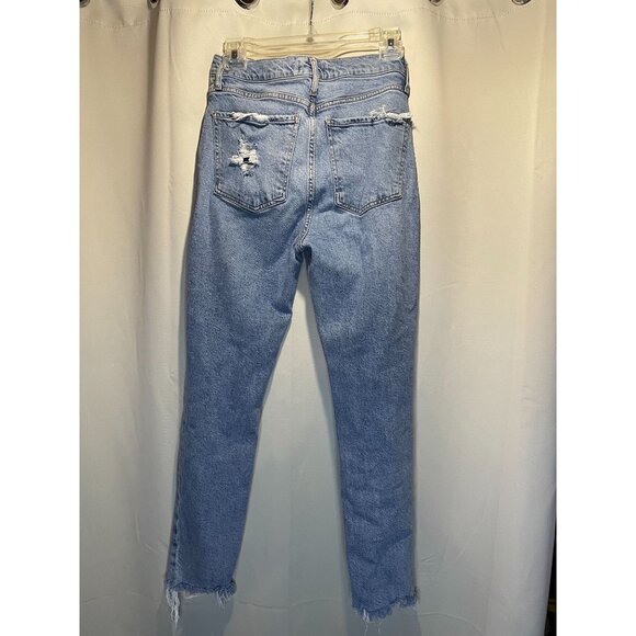 Agolde 26 Jeans Distressed High-Waisted Button-Fly Vintage- inspired Light Blue - Picture 2 of 6